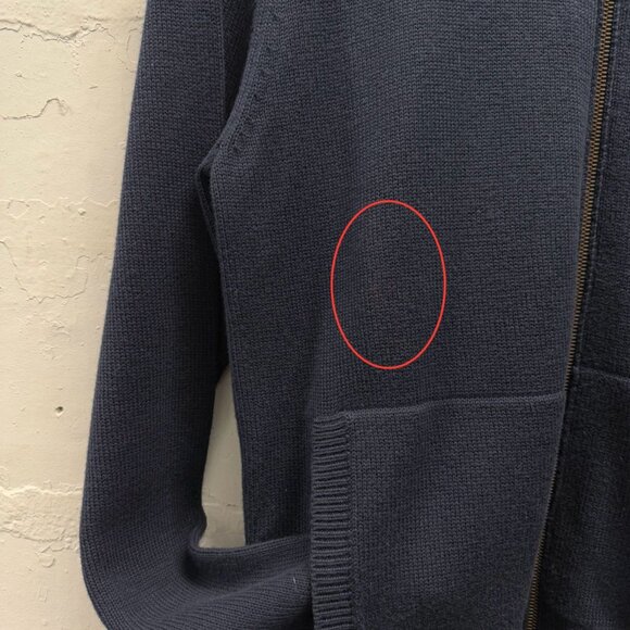 DRIES VAN NOTEN Navy Cotton Zip Up Cardigan - Picture 10 of 10